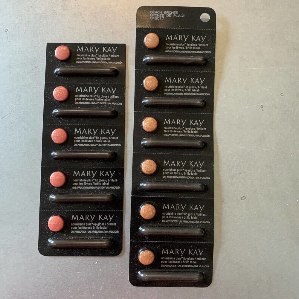 Mary Kay Nourishine Plus Lip Gloss Samples 5 Fancy Nancy & 6 Beach Bronze Sealed